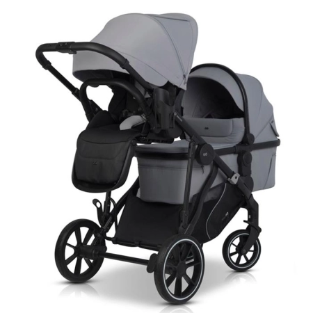 EasyGo DuoFlex Cloudy Gray 2+2 wózek bliźniaczy wielofunkcyjny